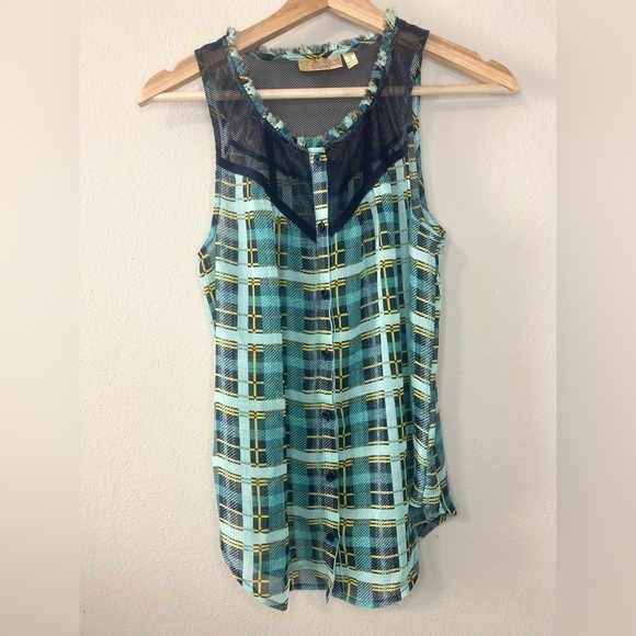 Princess Vera Wang Button Down Sleeveless sheer Top, Size Small - Picture 3 of 10